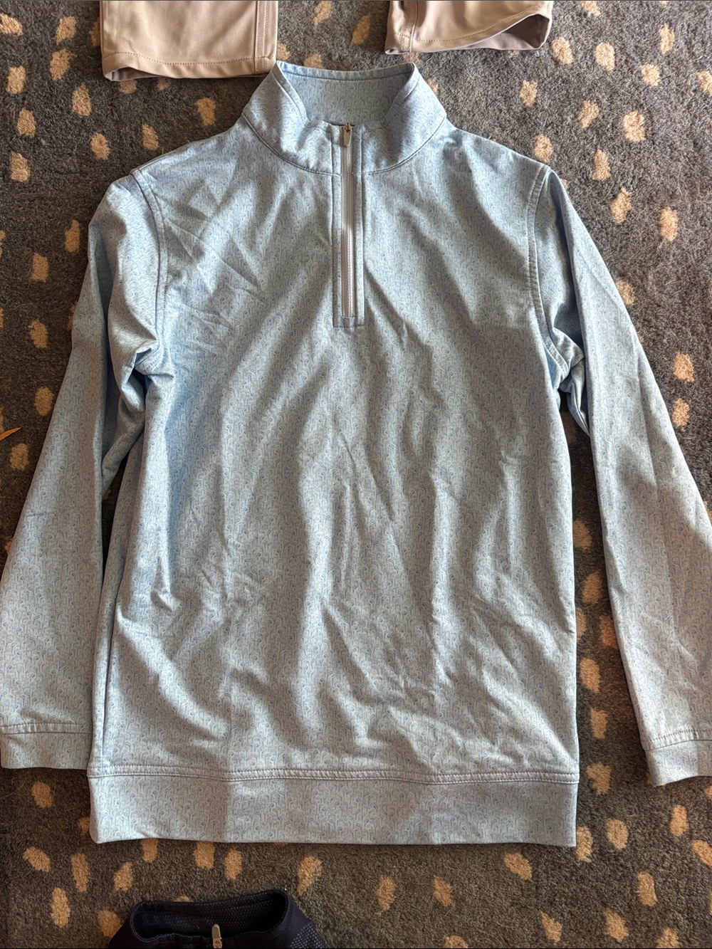 Peter Millar Light Blue Kids Quarter-Zip Sweater